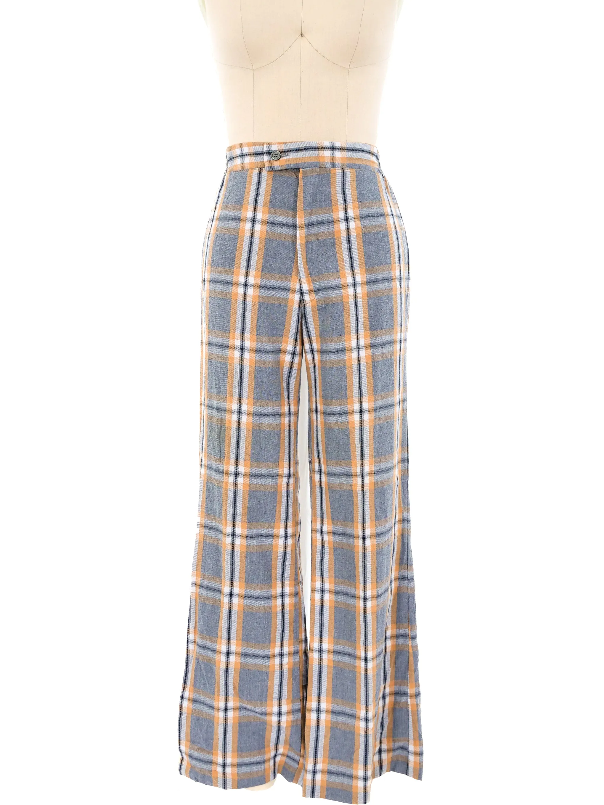 1970's Plaid Wide Leg Trousers