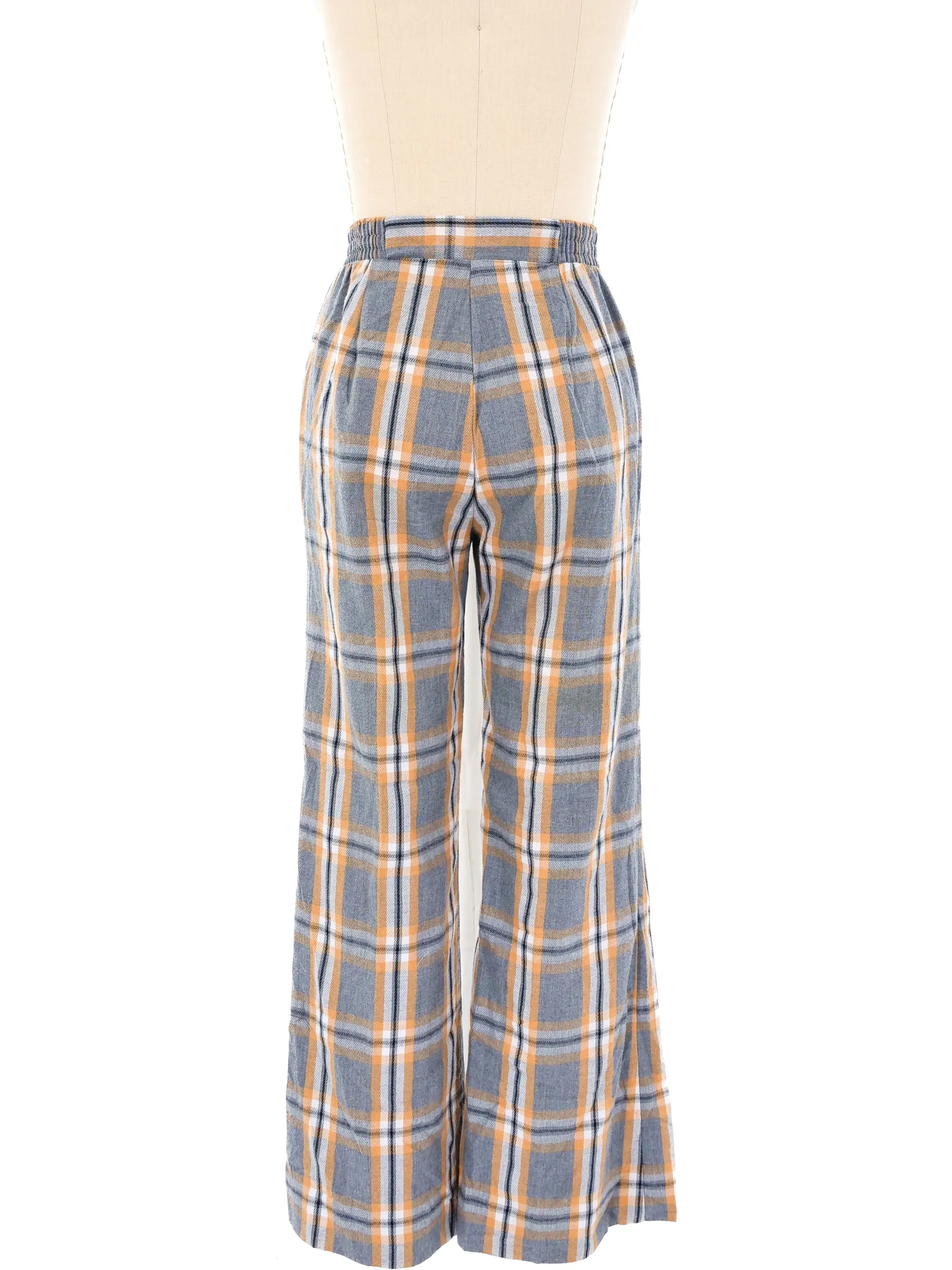 1970's Plaid Wide Leg Trousers
