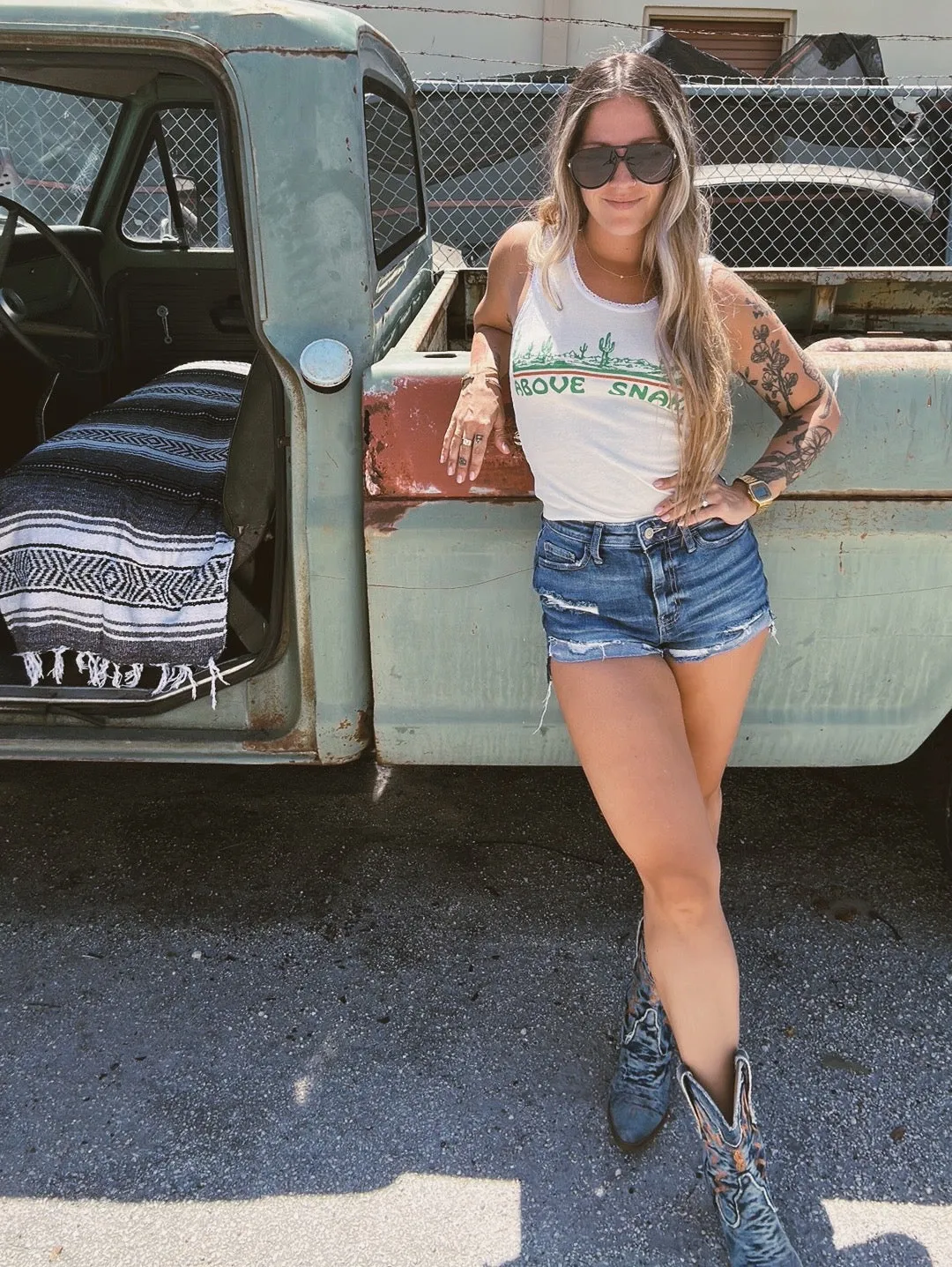 Above Snakes Lace Tank