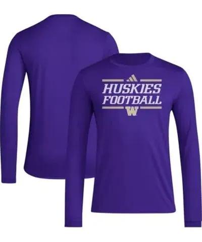 adidas Men's NCAA Washington Huskies Locker Football Pre-Game AEROREADY Long Sleeve T-Shirt