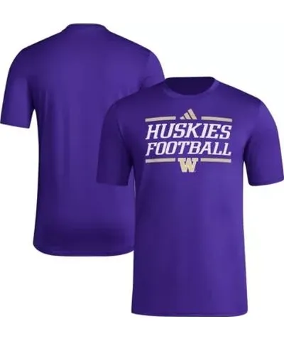 adidas Men's NCAA Washington Huskies Locker Football Pre-Game AEROREADY T-Shirt