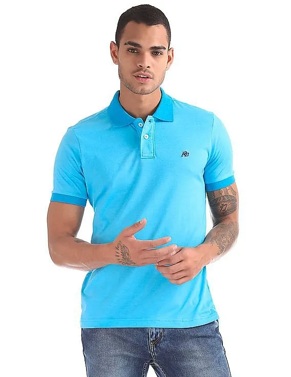 Aeropostale Solid Jersey Polo Shirt