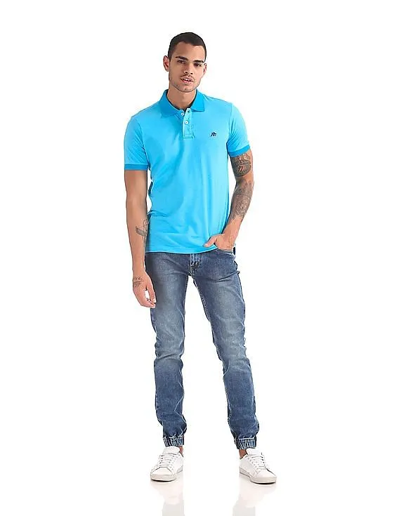 Aeropostale Solid Jersey Polo Shirt