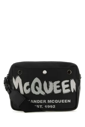 Alexander Mcqueen Black Fabric Mc Queen Graffiti Crossbody Bag