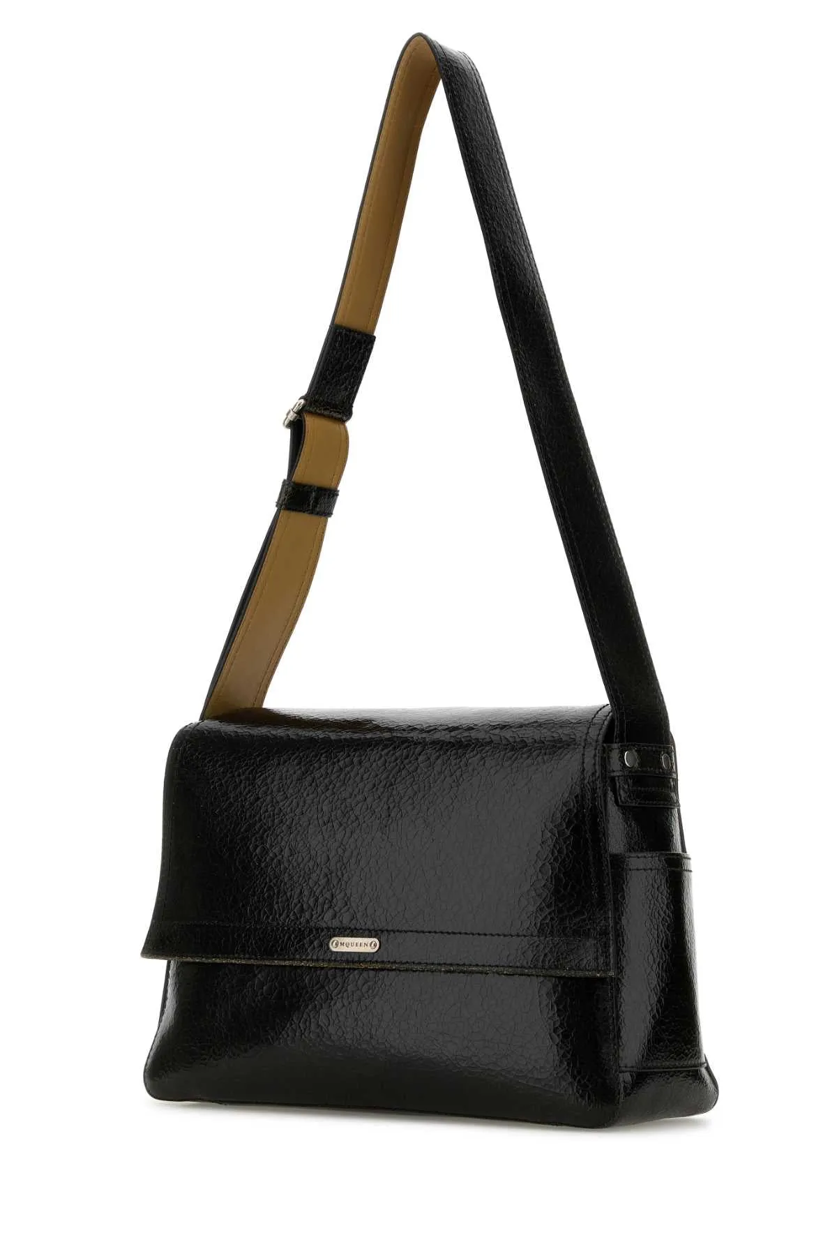 Alexander Mcqueen Black Leather The Slouch Crossbody Bag