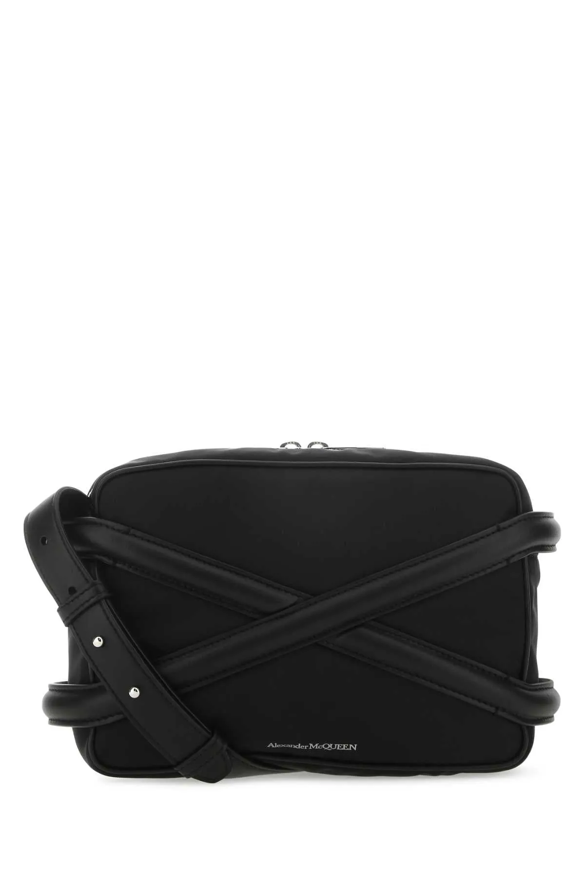 Alexander Mcqueen Black Nylon Harness Crossbody Bag