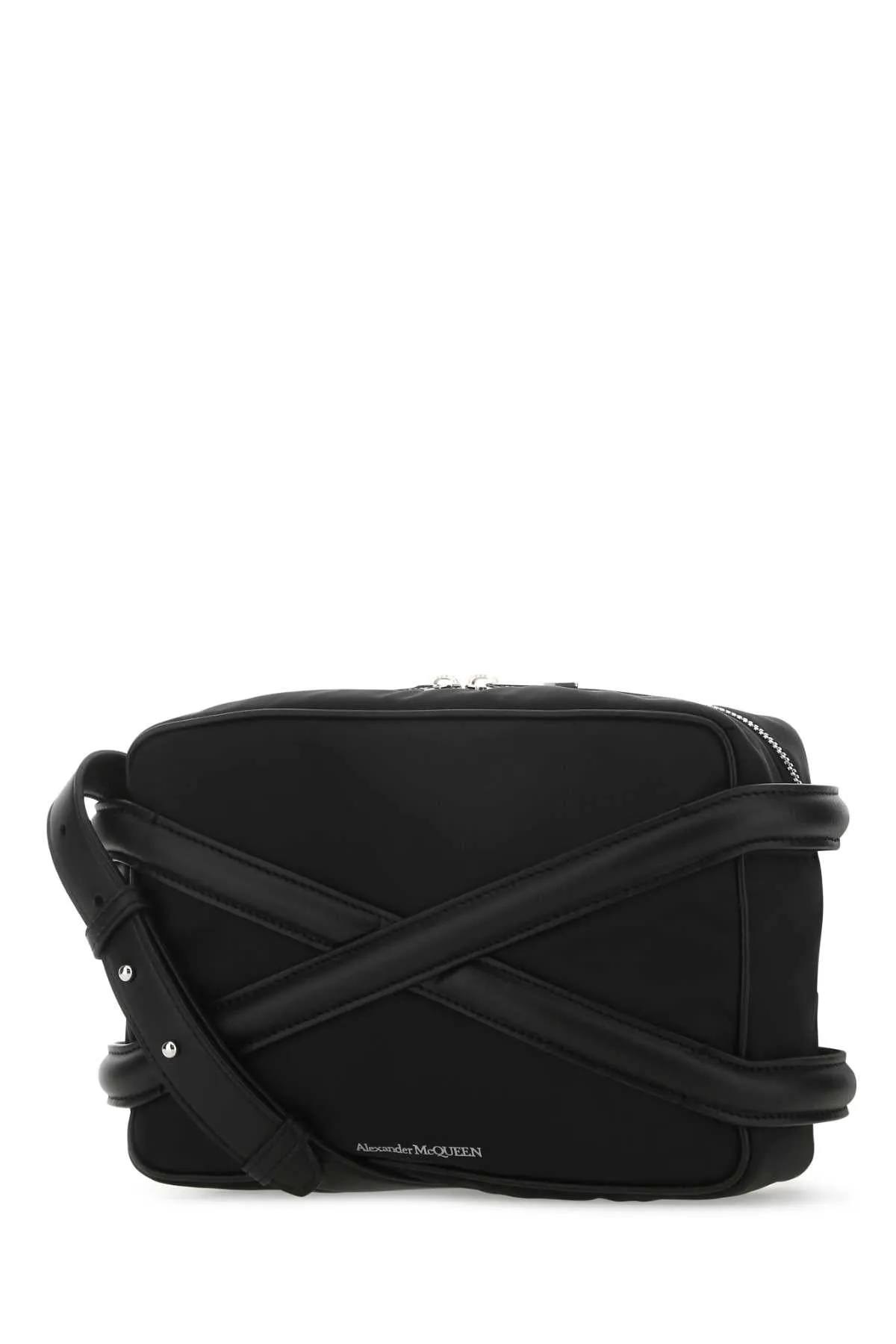 Alexander Mcqueen Black Nylon Harness Crossbody Bag