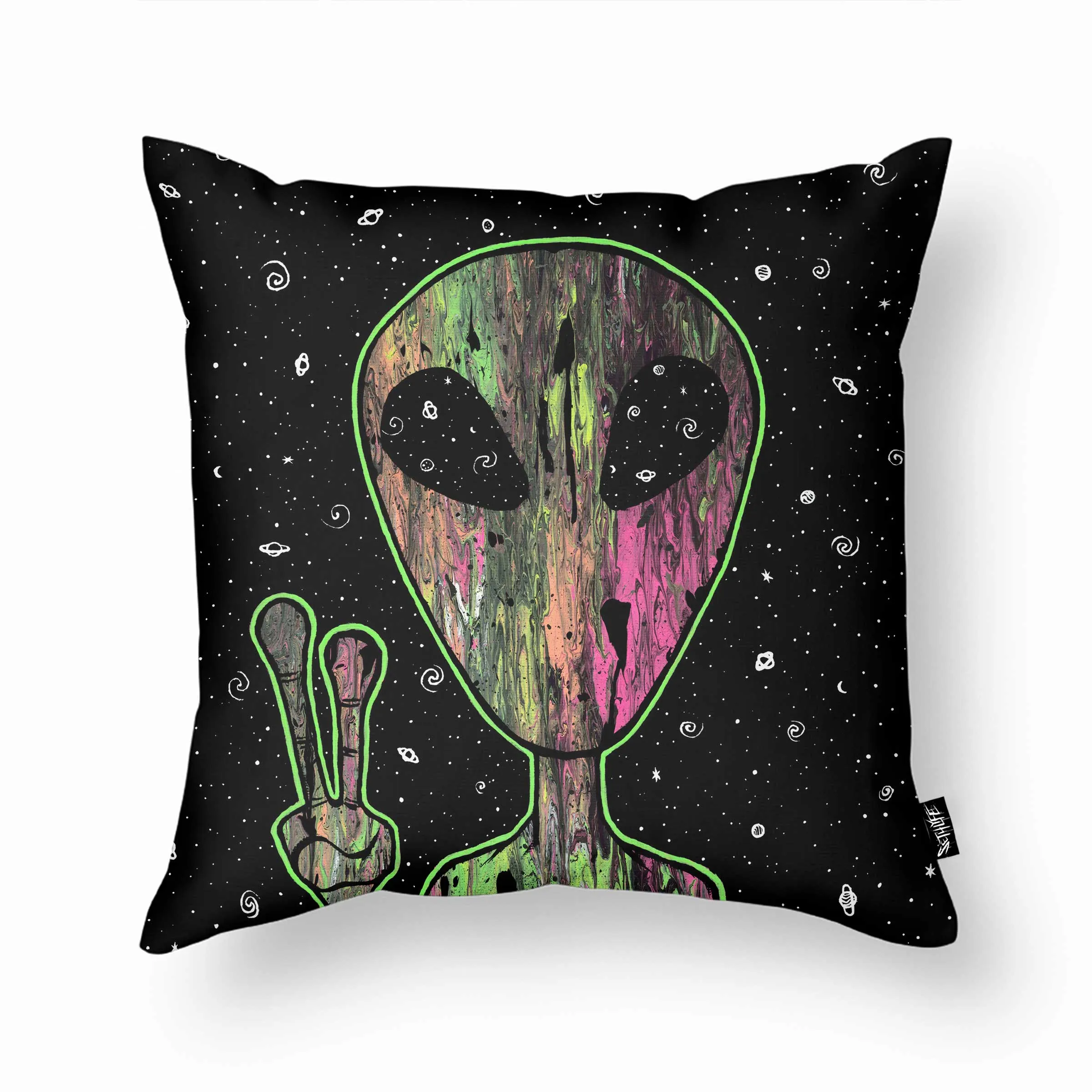 ALIEN SPACE THROW PILLOW