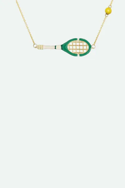 Aliita Tennis Pelota Necklace in Pistachio Green