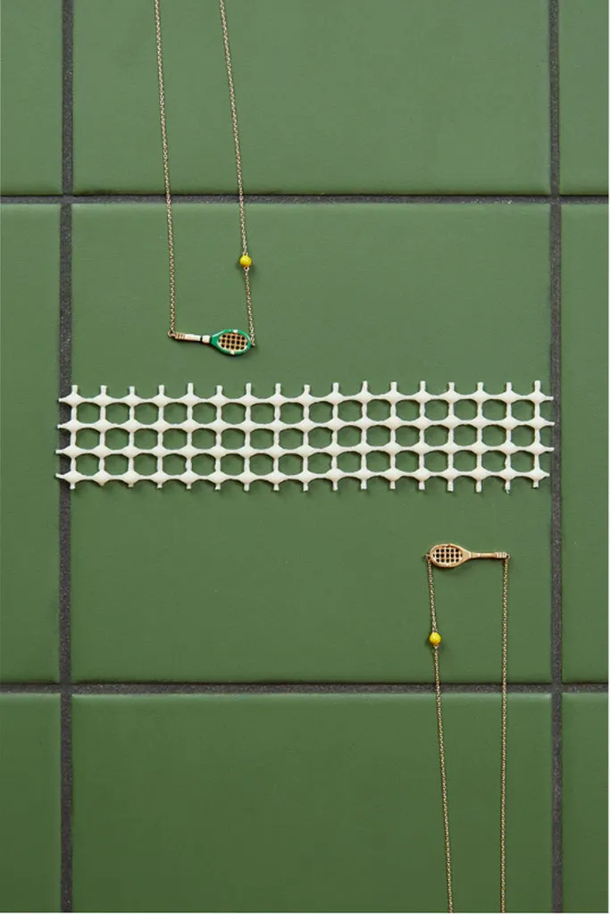 Aliita Tennis Pelota Necklace in Pistachio Green