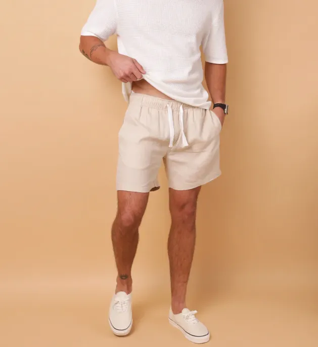 Amalfi Linen Shorts - Hay