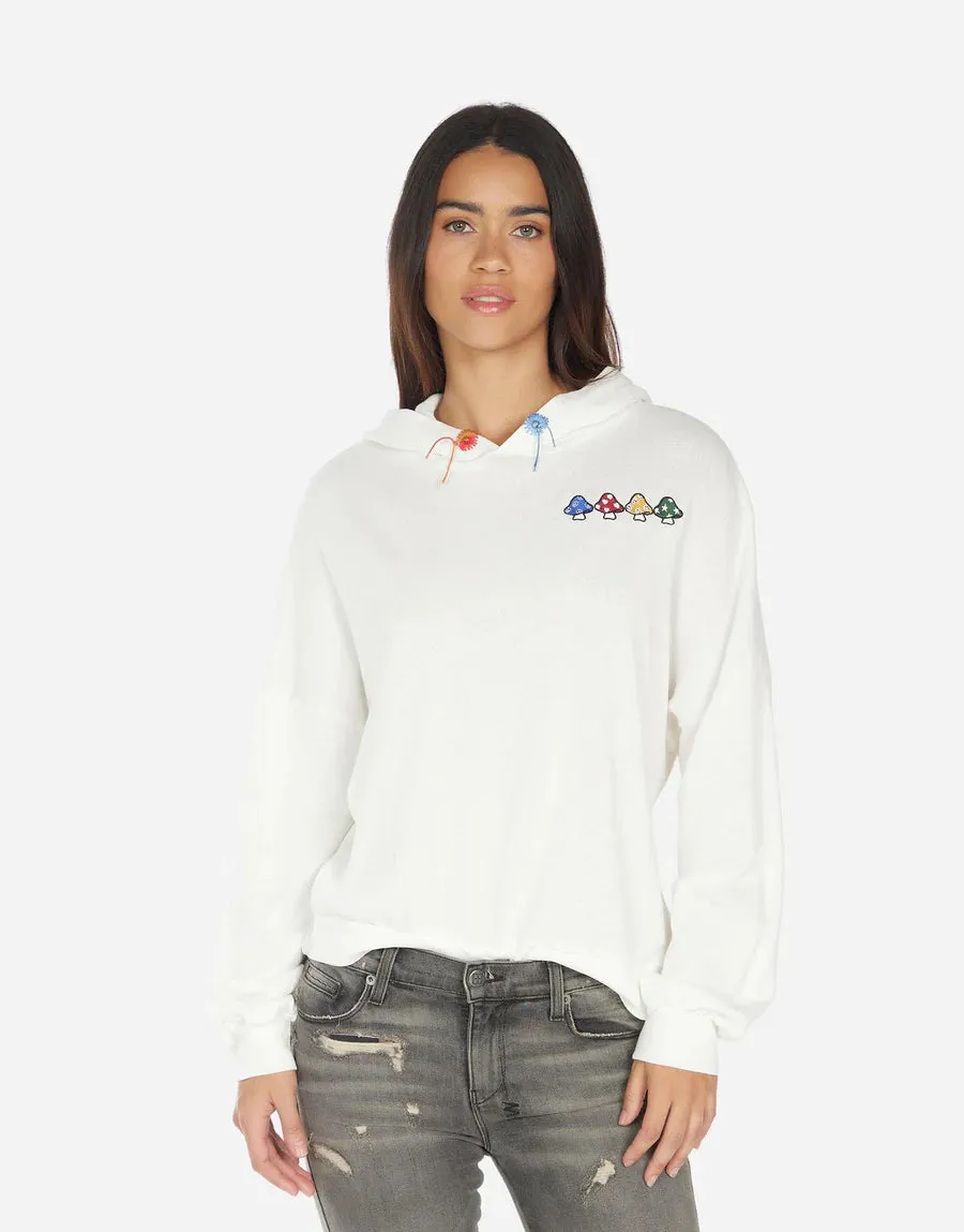 Anissa Mushroom Happyface Hoodie - Milk