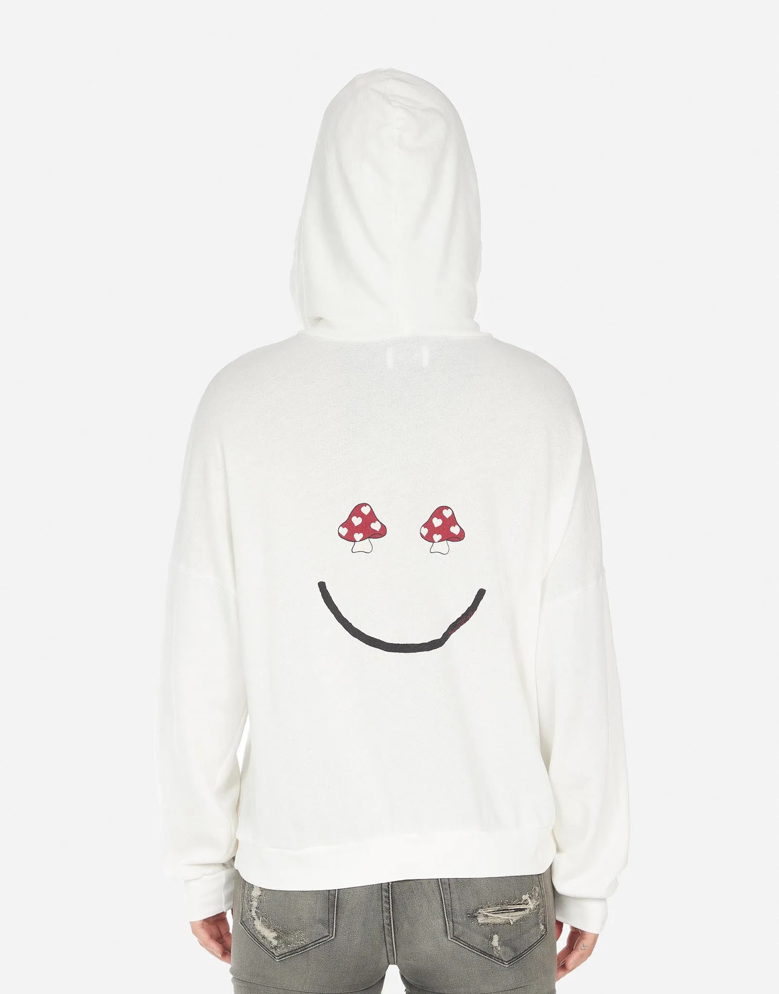 Anissa Mushroom Happyface Hoodie - Milk