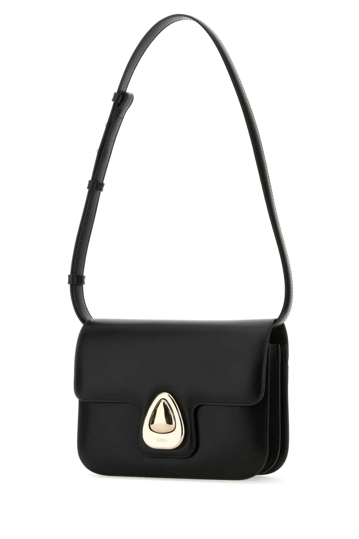 A.P.C. Black Leather Small Astra Crossbody Bag