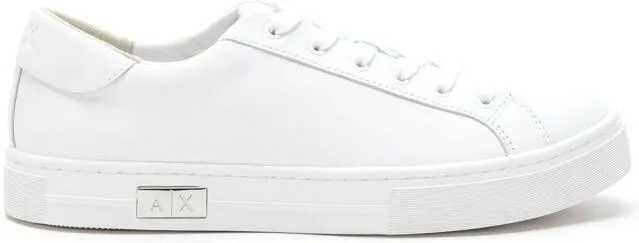 Armani Exchange logo-plaque lace-up sneakers White