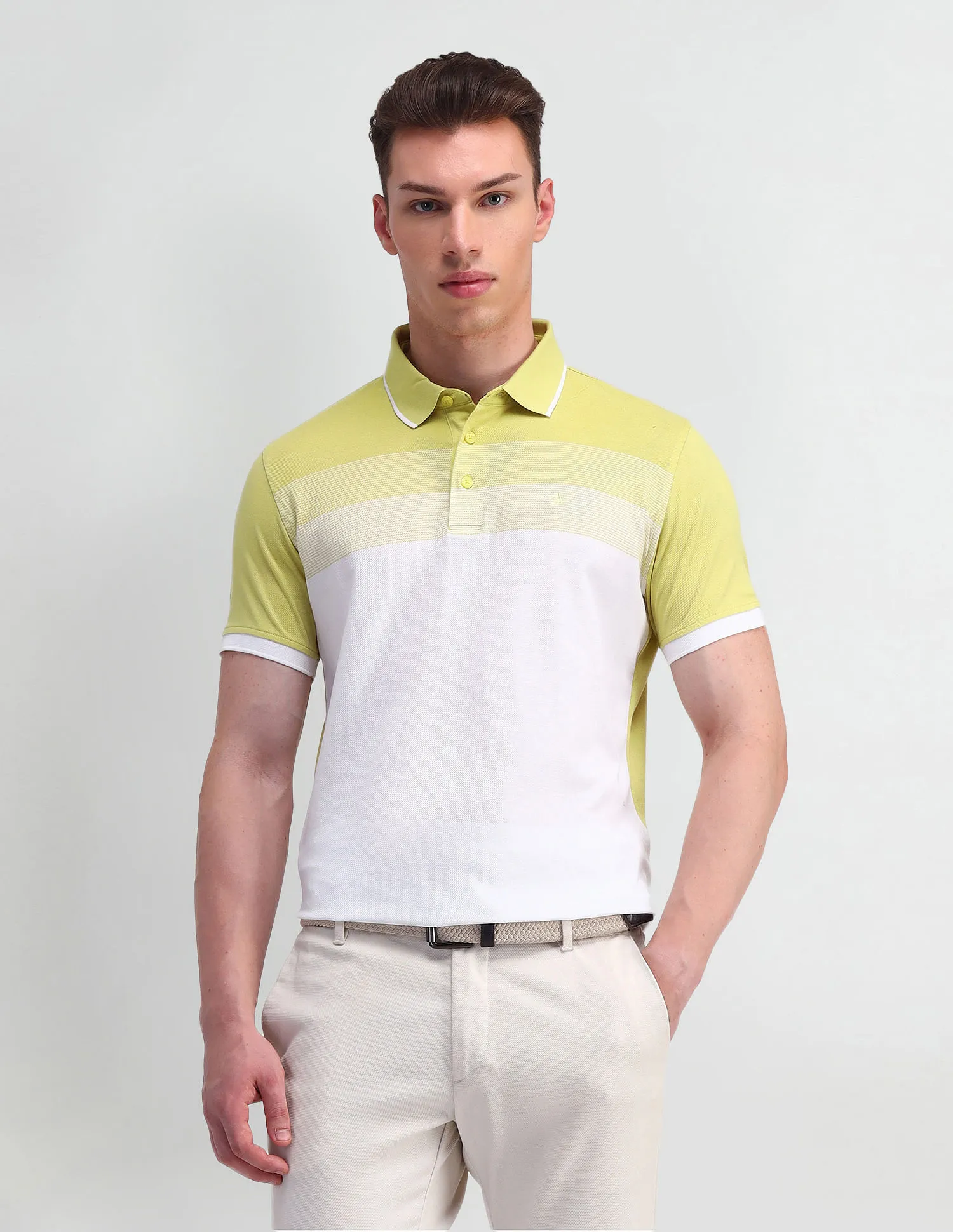 Arrow Colourblocked Cotton Polo Shirt