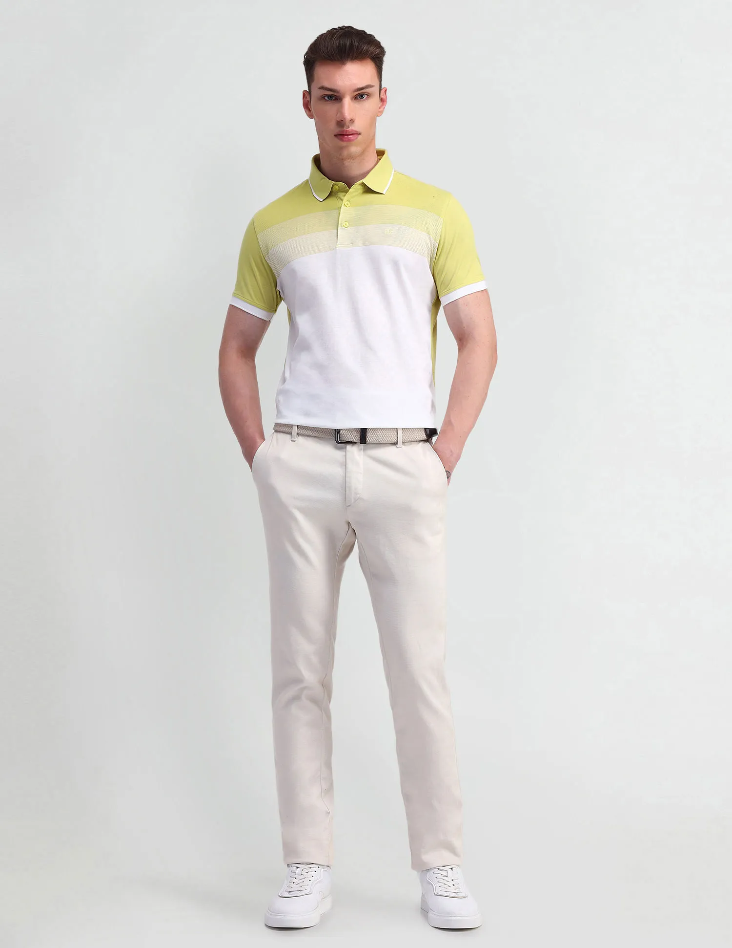 Arrow Colourblocked Cotton Polo Shirt