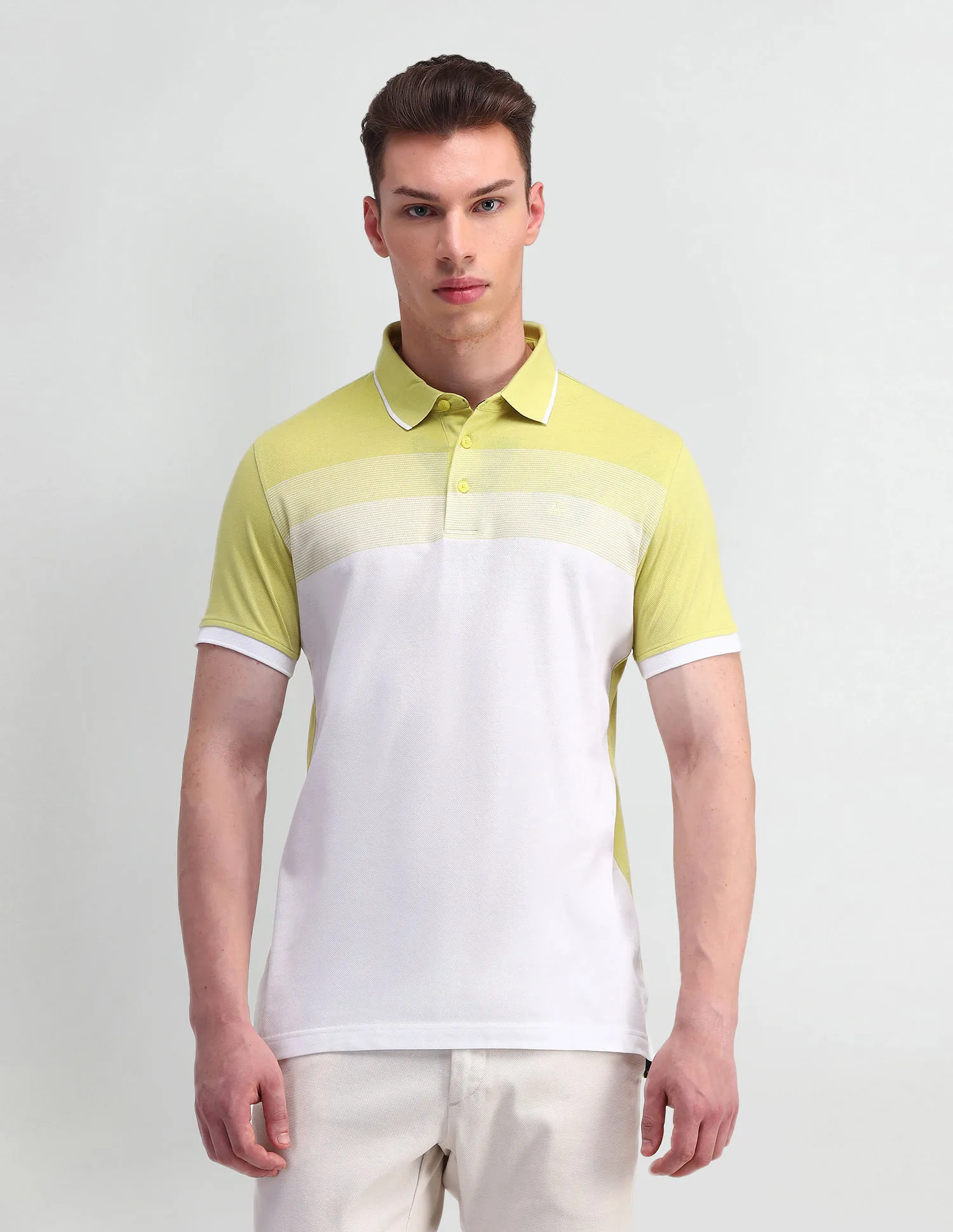 Arrow Colourblocked Cotton Polo Shirt