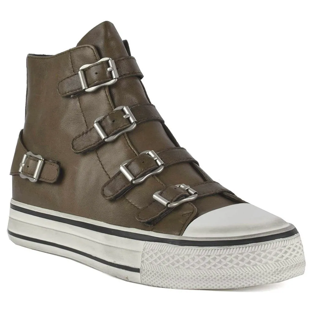 Ash Womens Trainers Virgin Casual Zip-Up Buckles Hi-Top Nappa Leather - UK 5