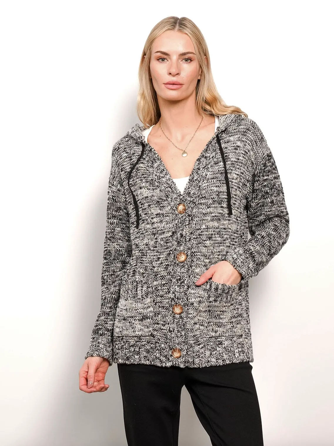 Aubree Button-Up Hoodie - Grey