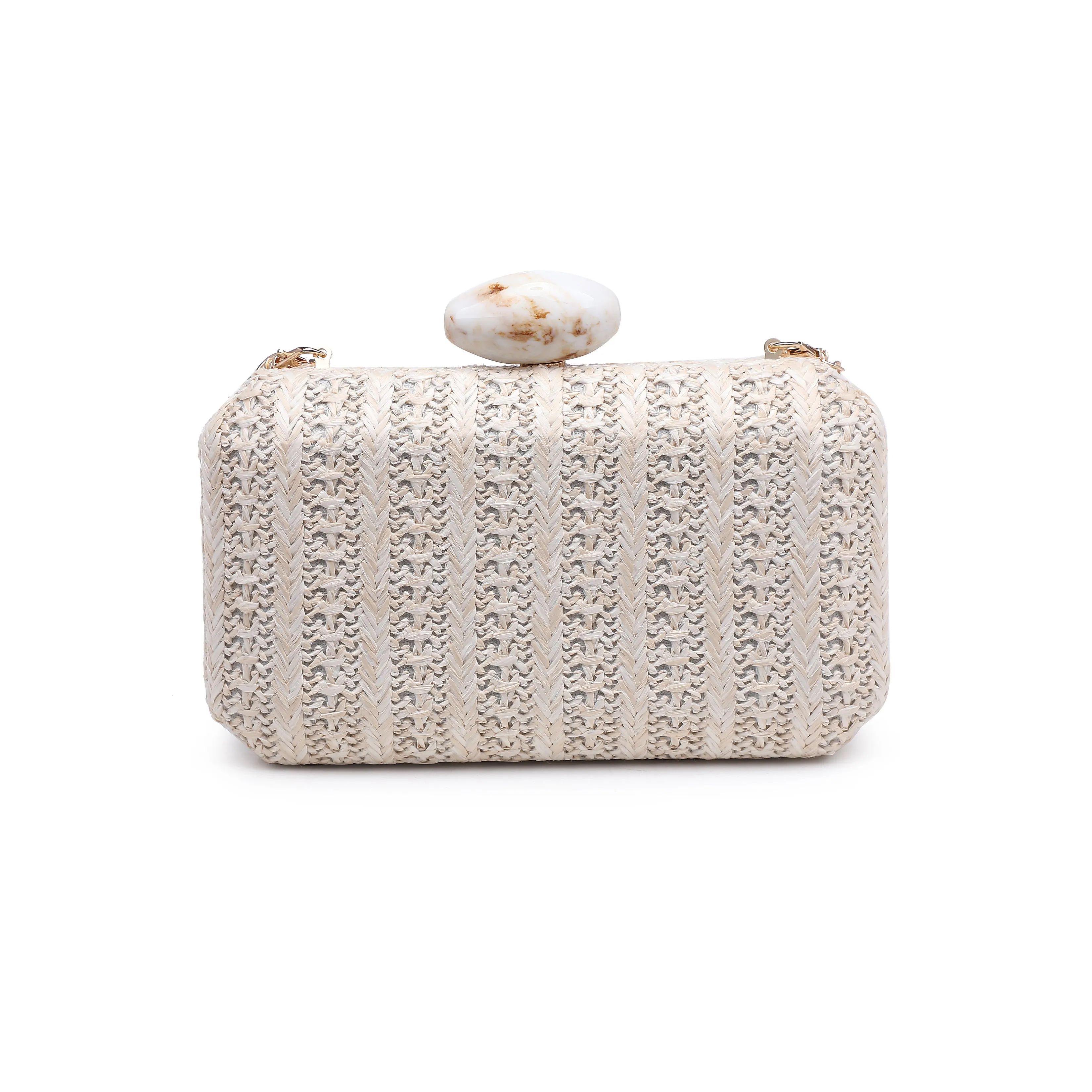 Avayah Raffia Flower Detail Straw Clutch