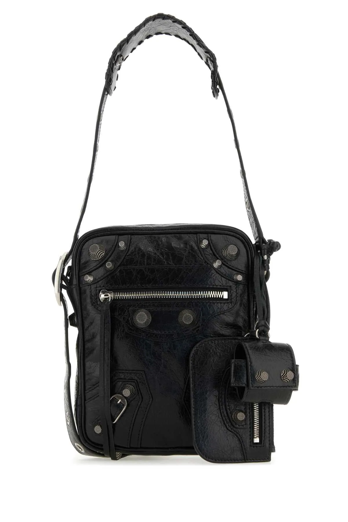 Balenciaga Black Leather Le Cagole Men Crossbody Bag