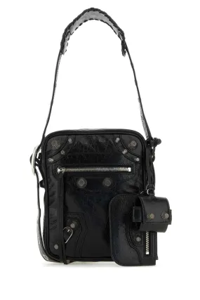 Balenciaga Black Leather Le Cagole Men Crossbody Bag