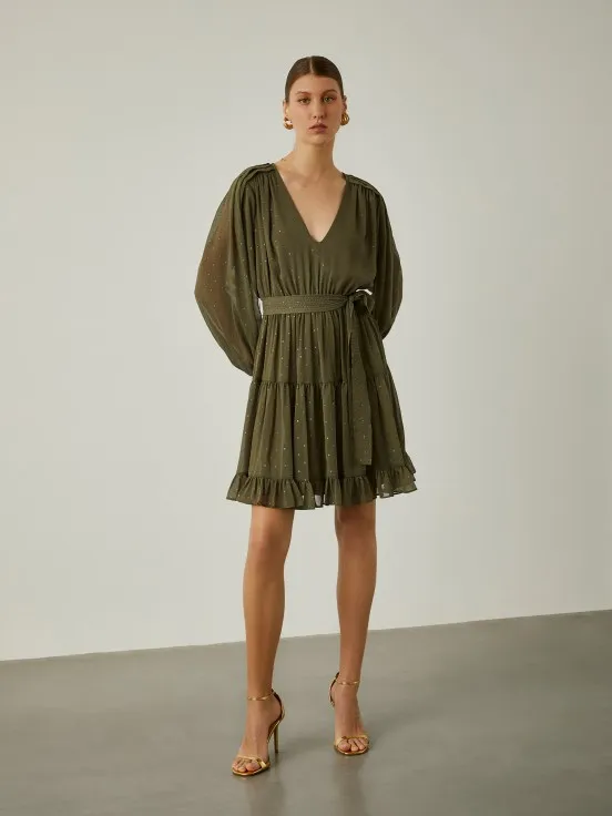 Ball print short dress