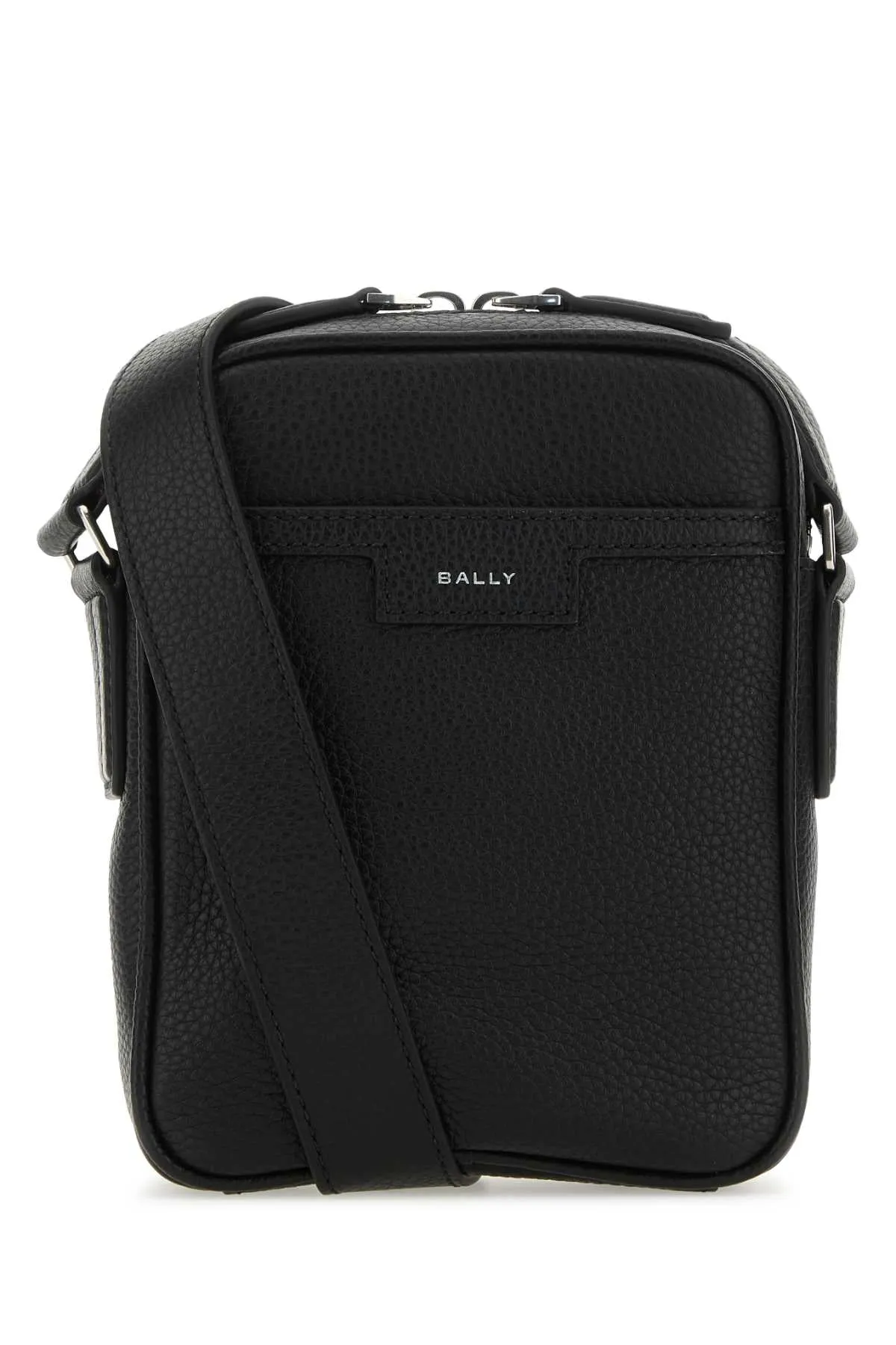 Bally Black Leather Code Crossbody Bag