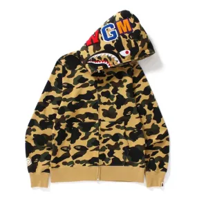 BAPE 1st Camo Shark Full Zip Hoodie Yellow