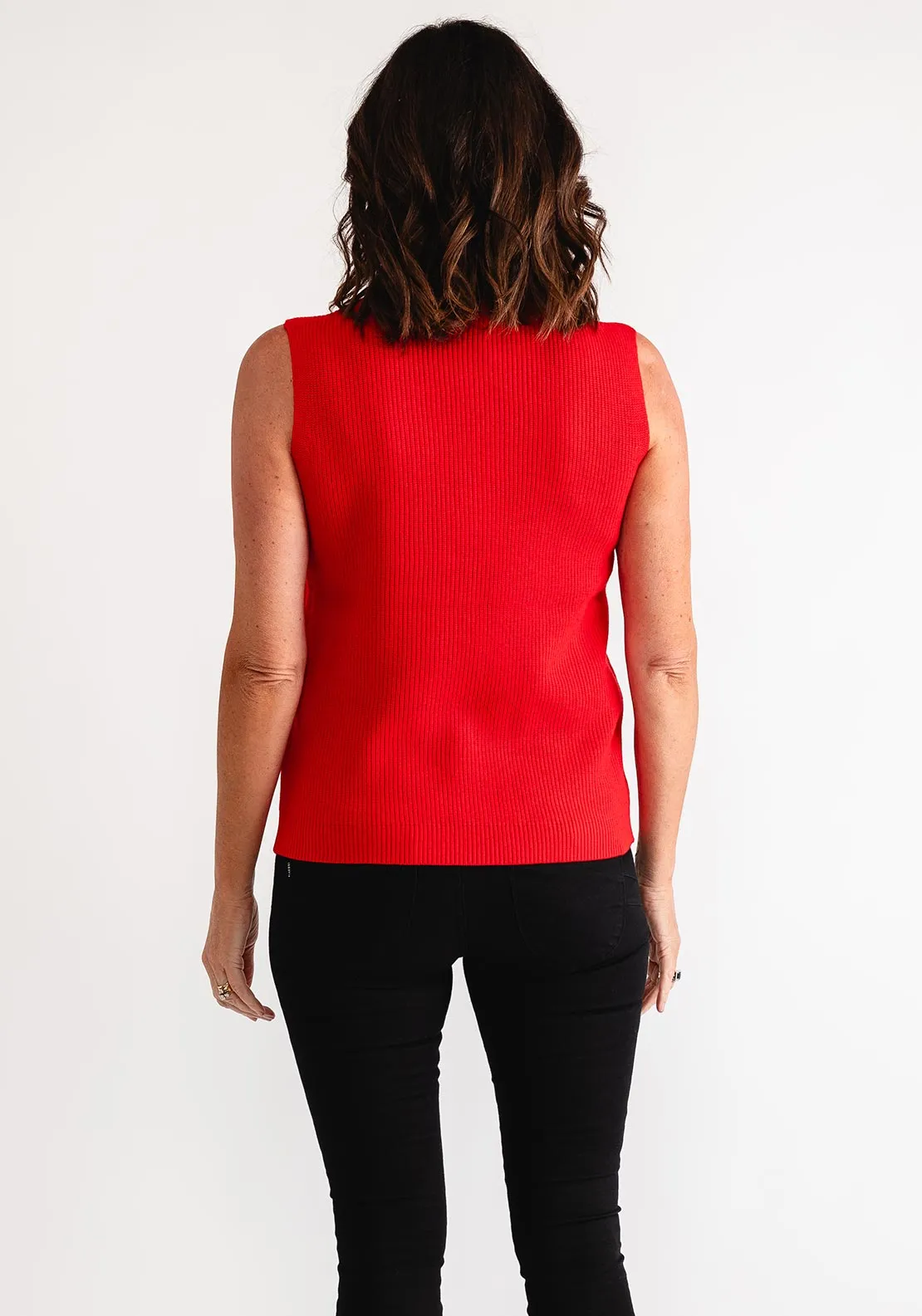 Barbara Lebek Knitted Sweater Vest, Red