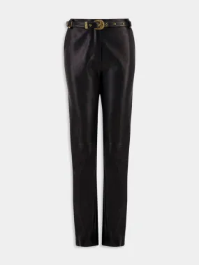 Belted Leather Trousers