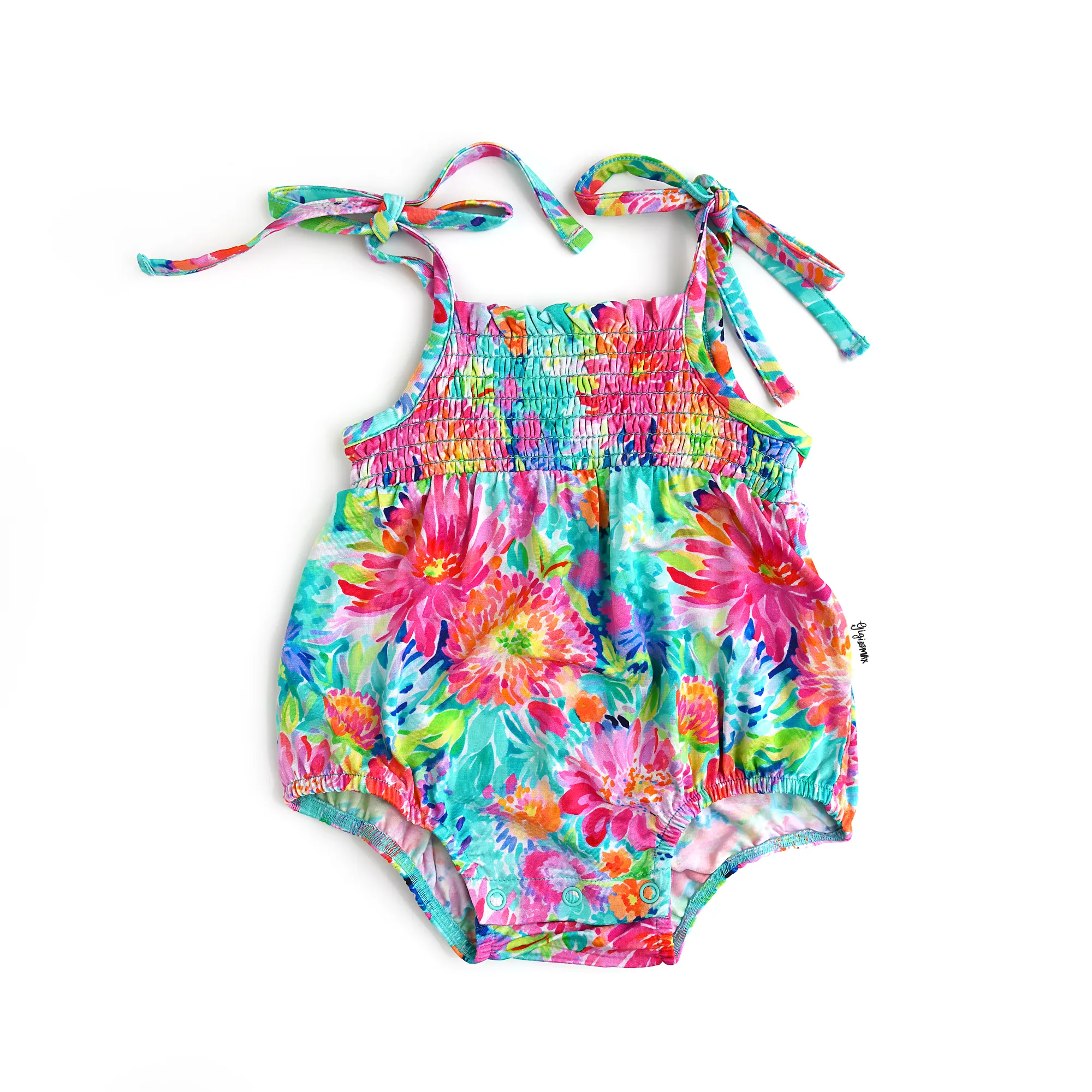 Bianca SMOCKED BUBBLE ROMPER