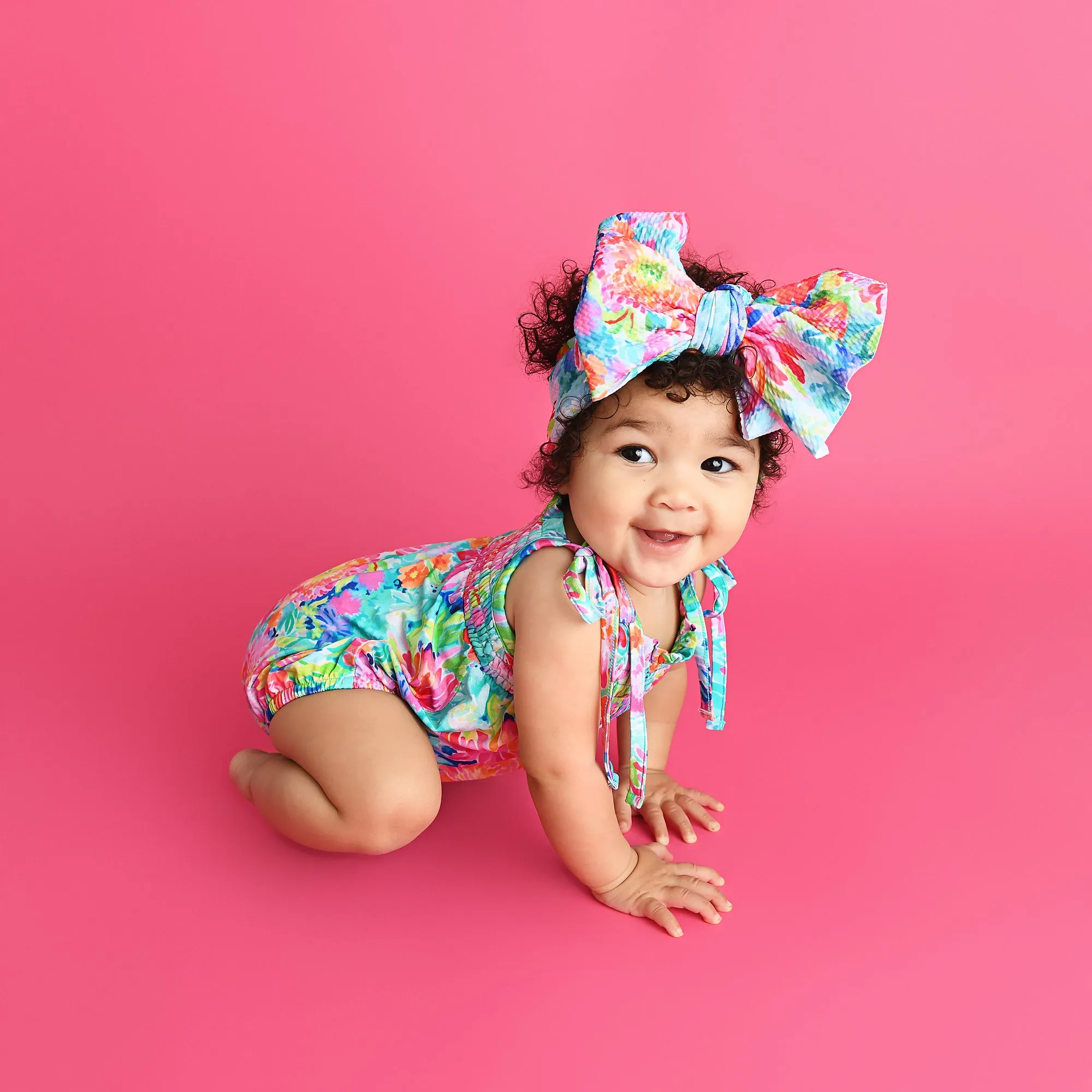 Bianca SMOCKED BUBBLE ROMPER