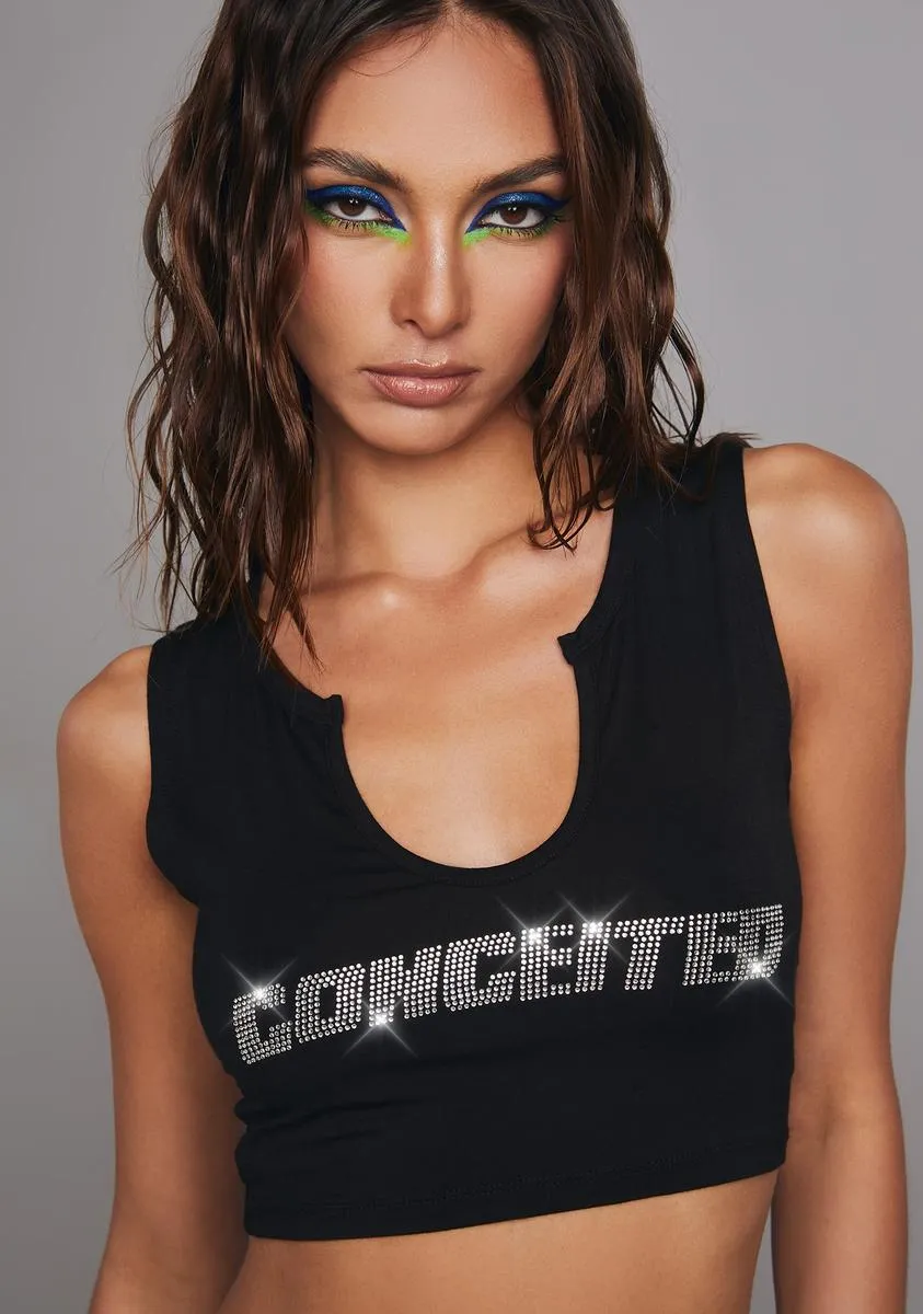 Big Ego Rhinestone Tank Top-