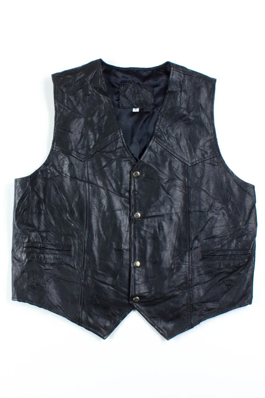 Black Camel Leather Vest