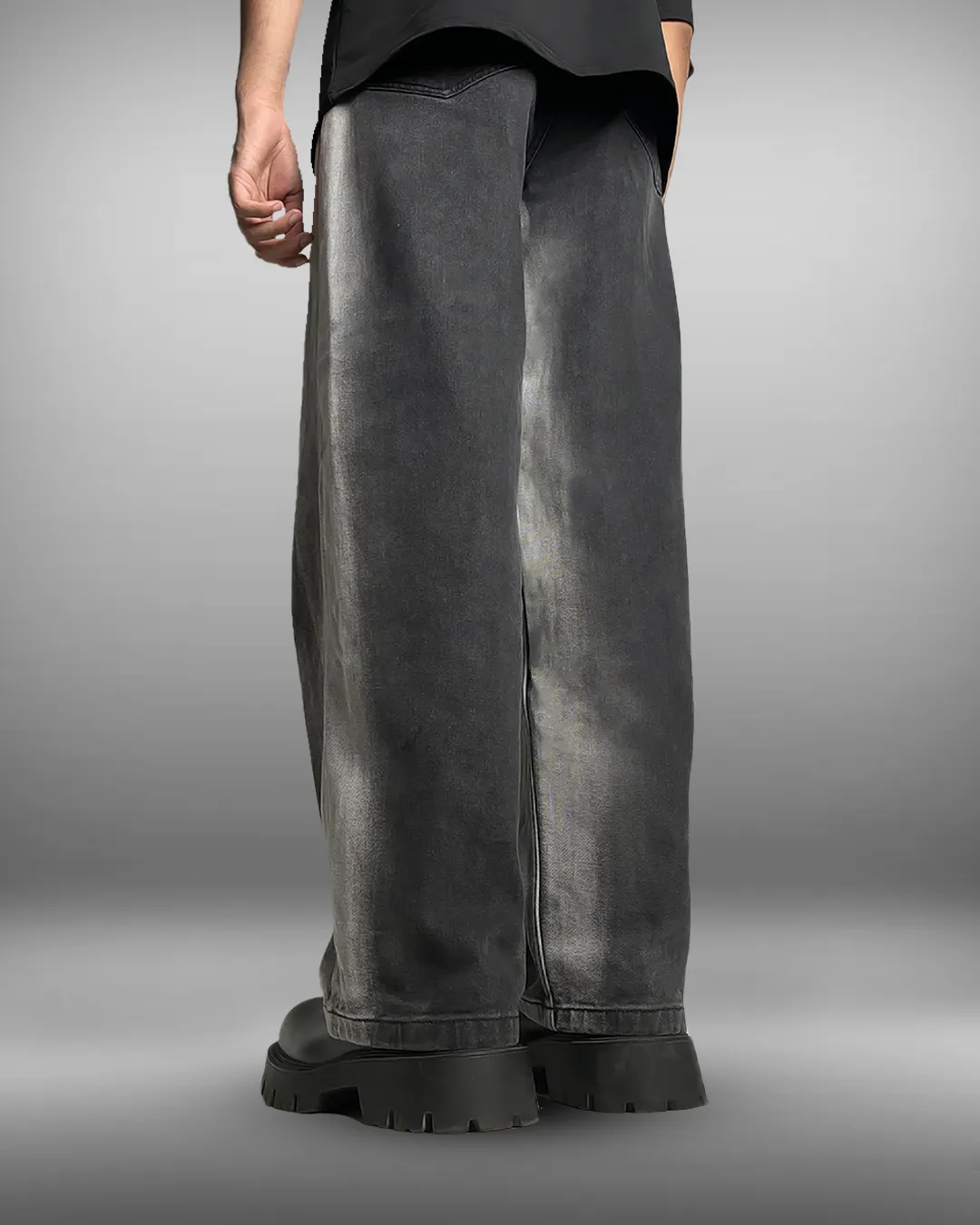 BLACK DENIM Oversized Jeans