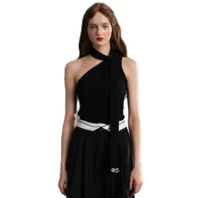 Black Neck Tank Top-