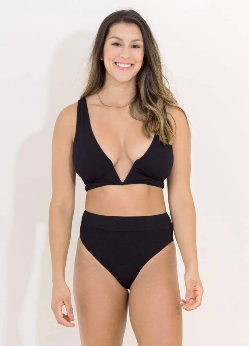 Black Tulip Parade Bikini Top