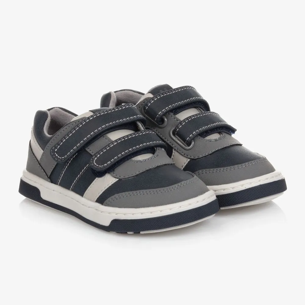 Blue & Grey Velcro Trainers