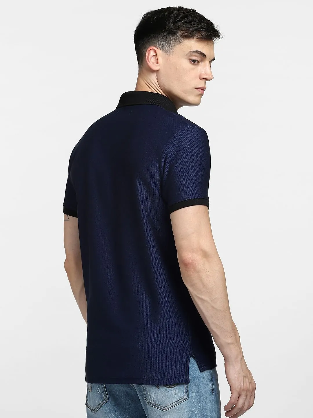 Blue Polo Neck T-shirt