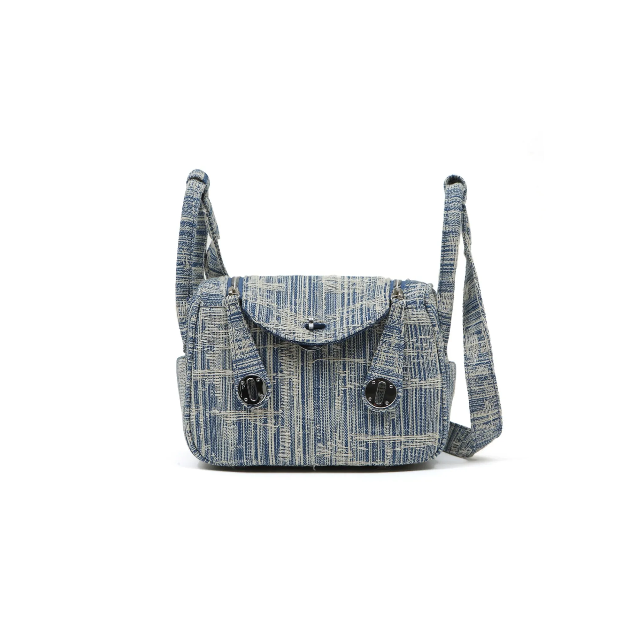 Blue Pure Stitch Gather Bag-