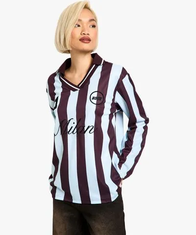 boohoo Womens Milan Striped Oversized Football T-Shirt