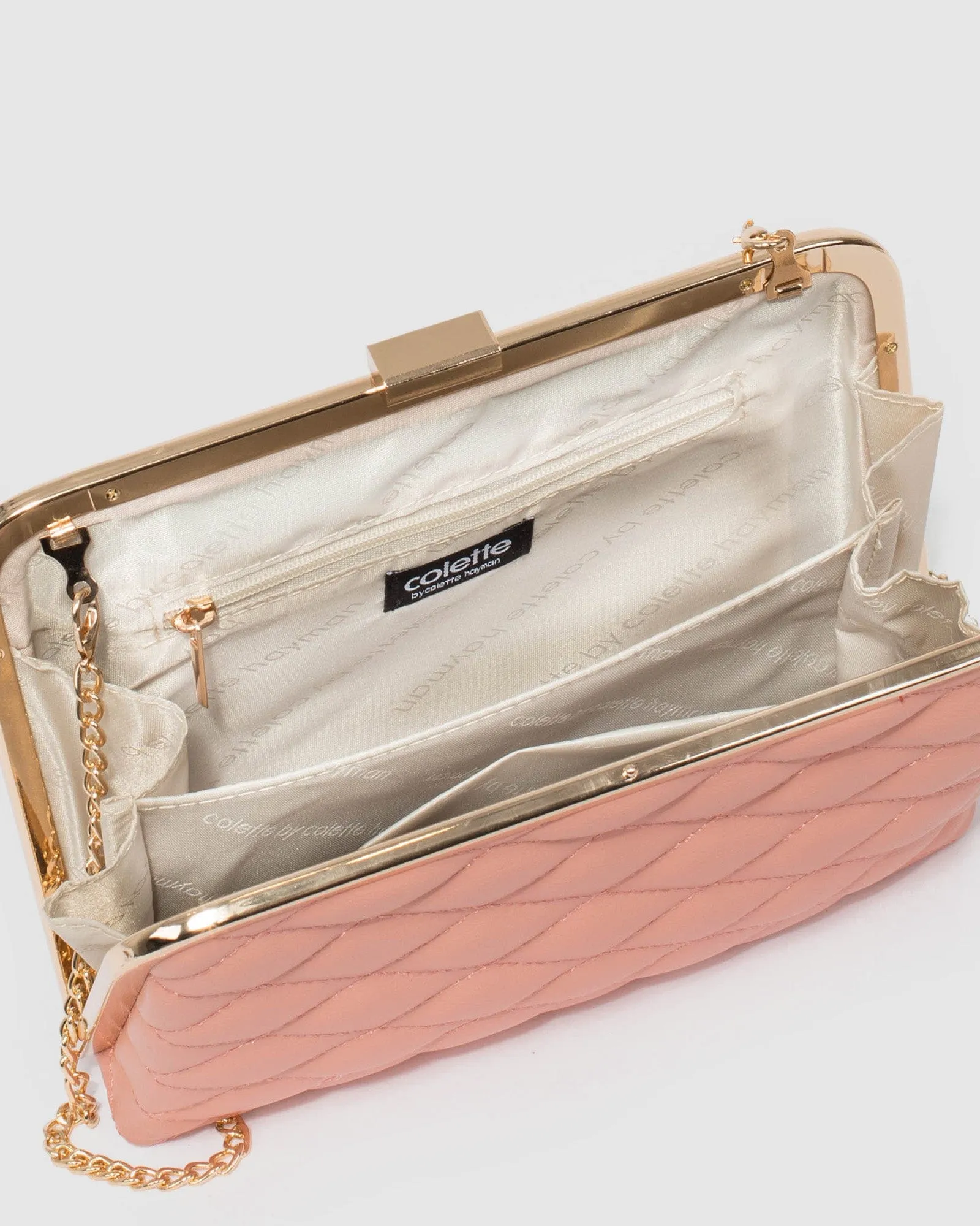 Britt Clasp Pink Clutch Bag