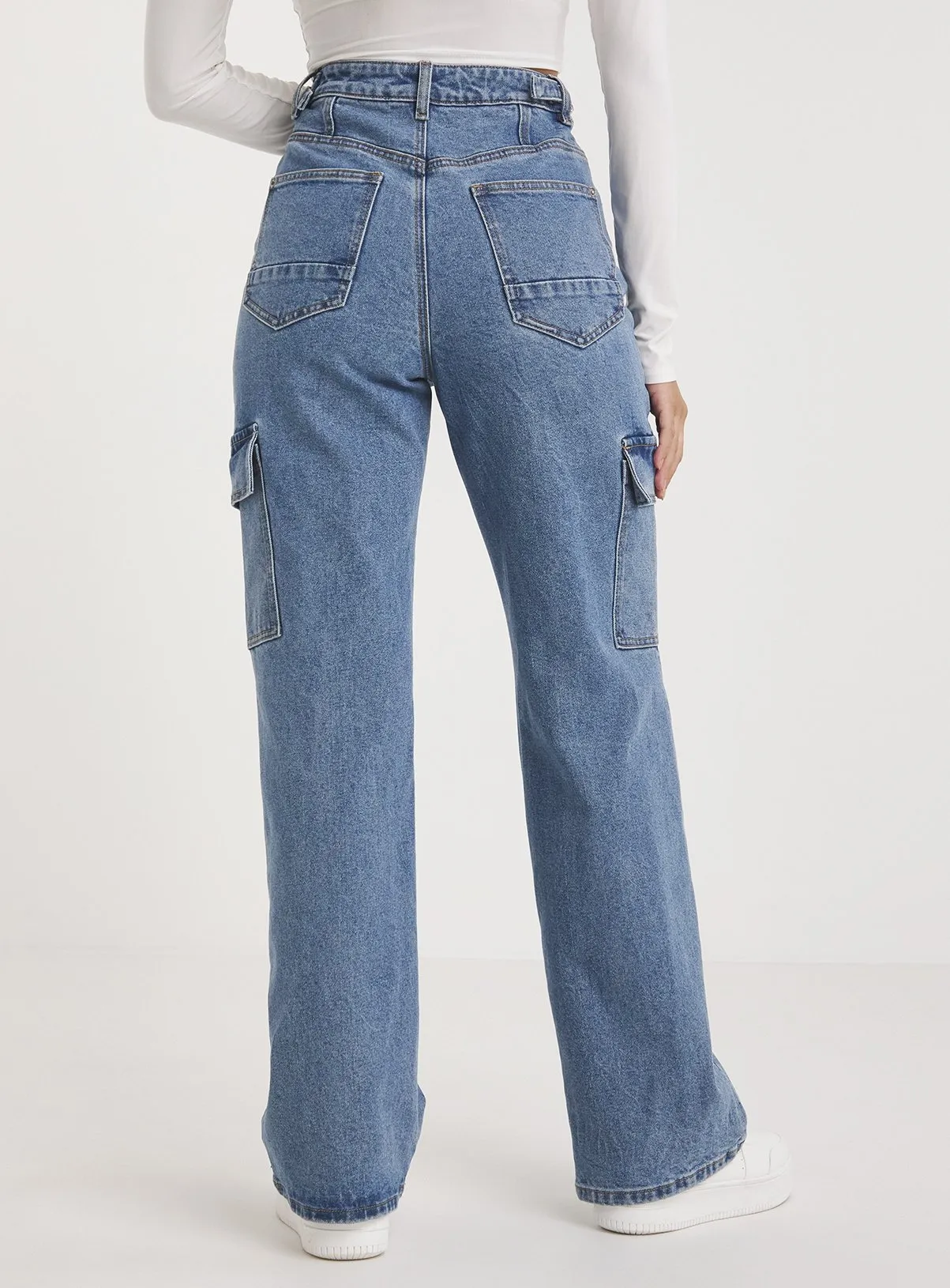 Buy SIMPLY BE High Rise Straight Leg Blue Cargo Jean 16 | Jeans | Tu