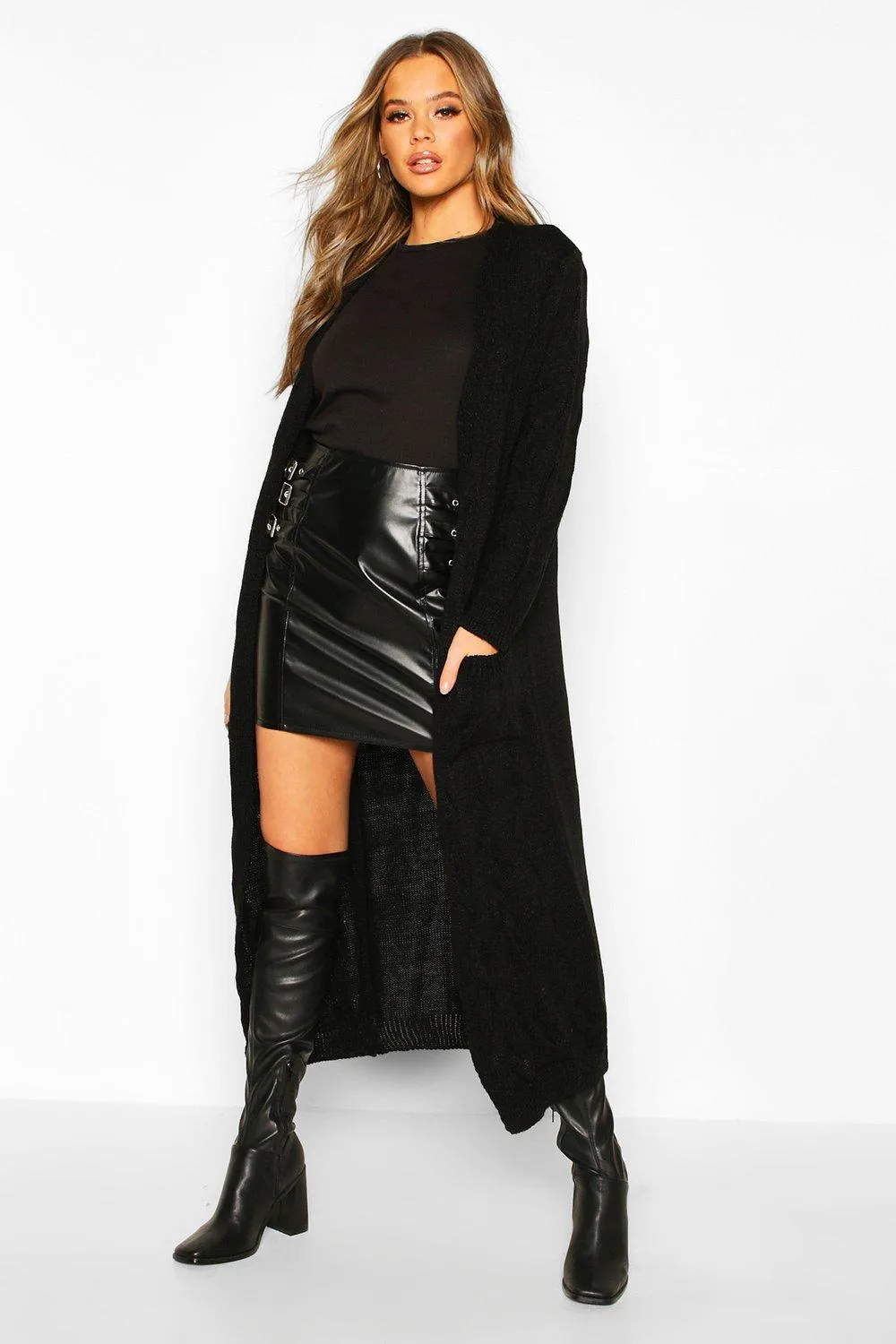 Cable Knit Maxi Cardigan