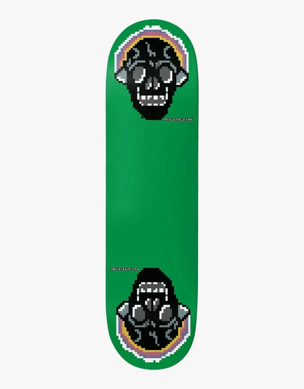 Call Me 917 Green Skull Skateboard Deck - 8.0