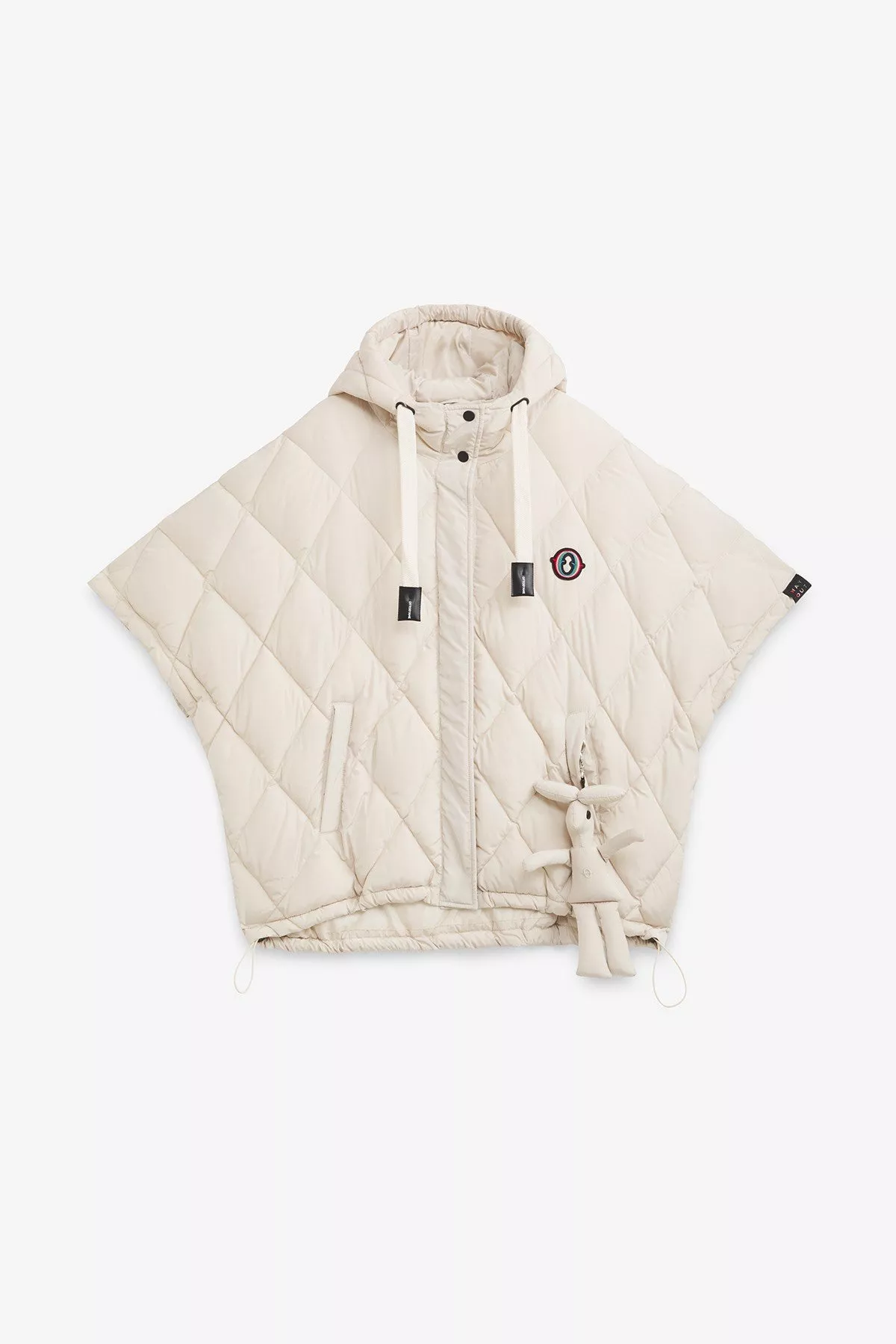 Cape-style puffer jacket