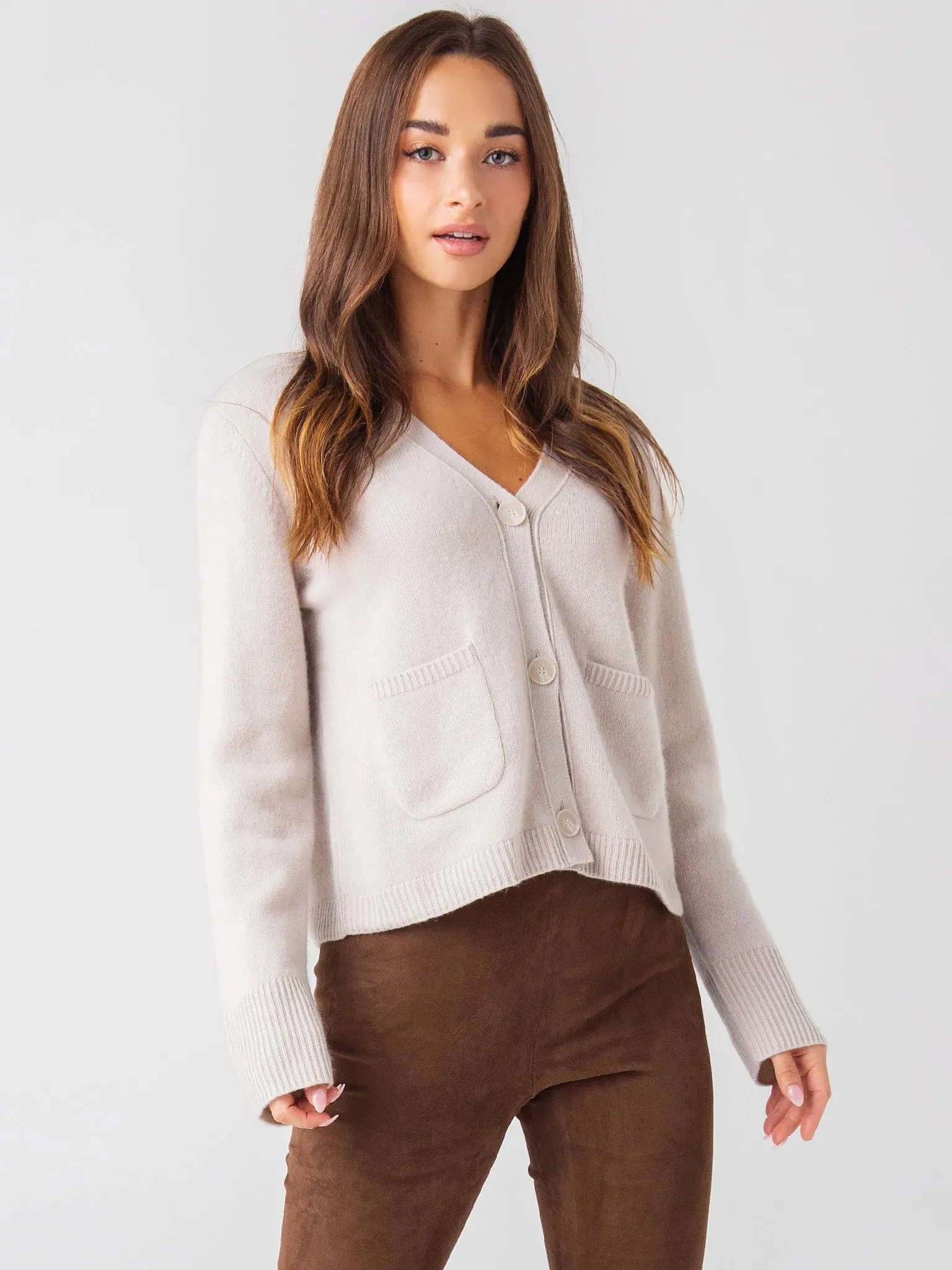 Cashmere Cardigan - Frost Grey