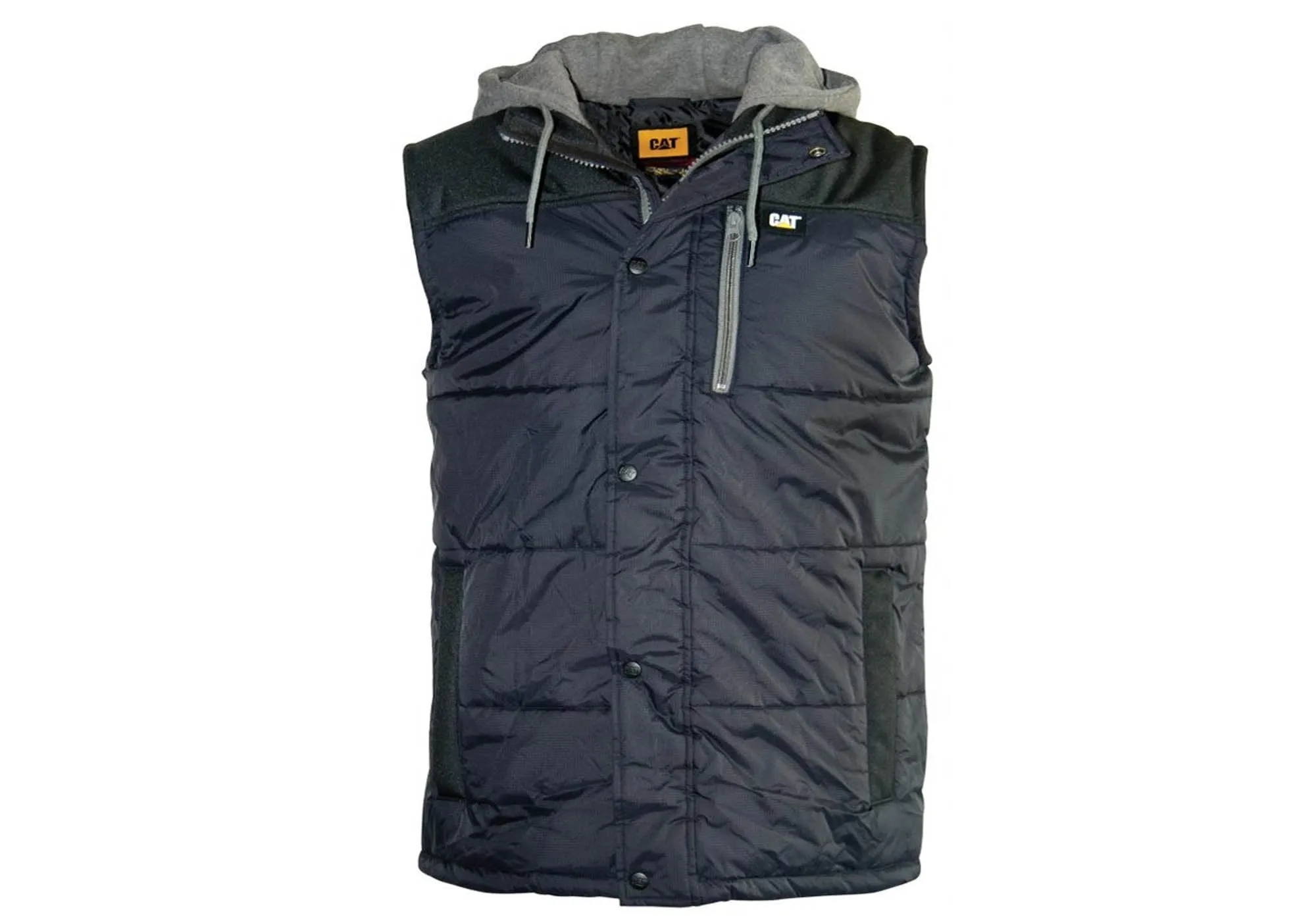 Caterpillar Mens Comfortable Durable Hooded Work Vest